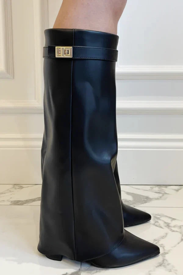 Elegante Stiefel Mit Riemchen Damen Schuhe