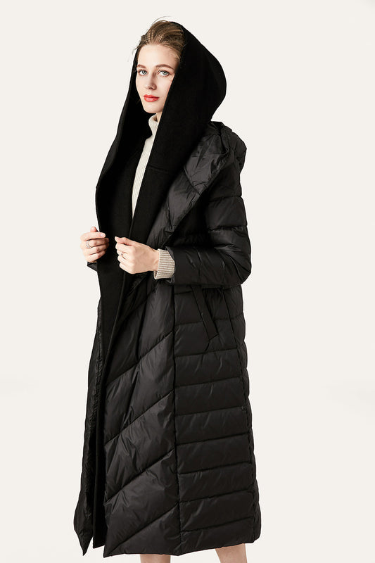 Damen Winterjacke Lang Wattierte Faux-Fur Parka - IdealeKleiden