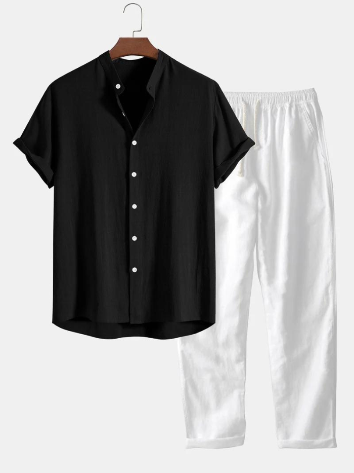 Herren Leinenhose Kurzarm Sommer