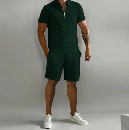 Herren Poloshirt Shorts Set Sommer