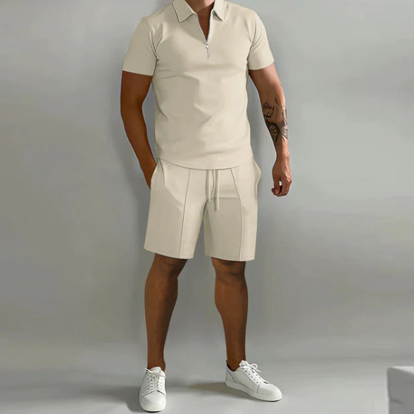 Herren Poloshirt Shorts Set Sommer