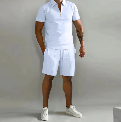 Herren Poloshirt Shorts Set Sommer