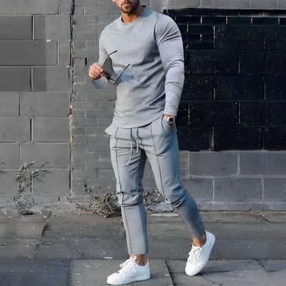 Herren Casual Hose Set mit Kordelzug Bequem
