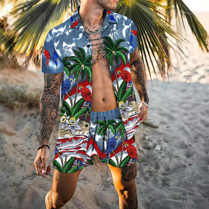 Herren Sommer Set Kurzarmshirt und Shorts
