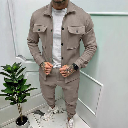 Herren Komplettsatz: Überhemd und Slim-Fit Jogger
