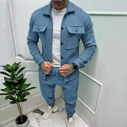 Herren Komplettsatz: Überhemd und Slim-Fit Jogger