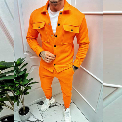 Herren Komplettsatz: Überhemd und Slim-Fit Jogger