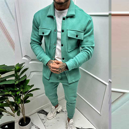Herren Komplettsatz: Überhemd und Slim-Fit Jogger