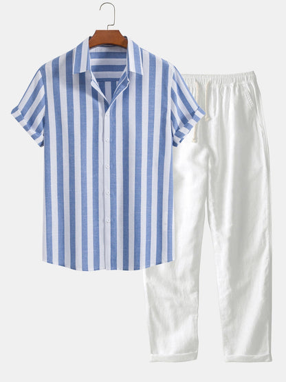 Leinen Hemd und Hose Set Sommer - IdealeKleiden