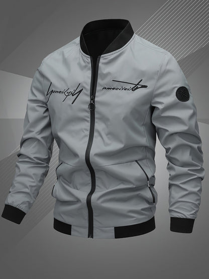 Stylische Herren Bomberjacke mit Monogramm Stickerei