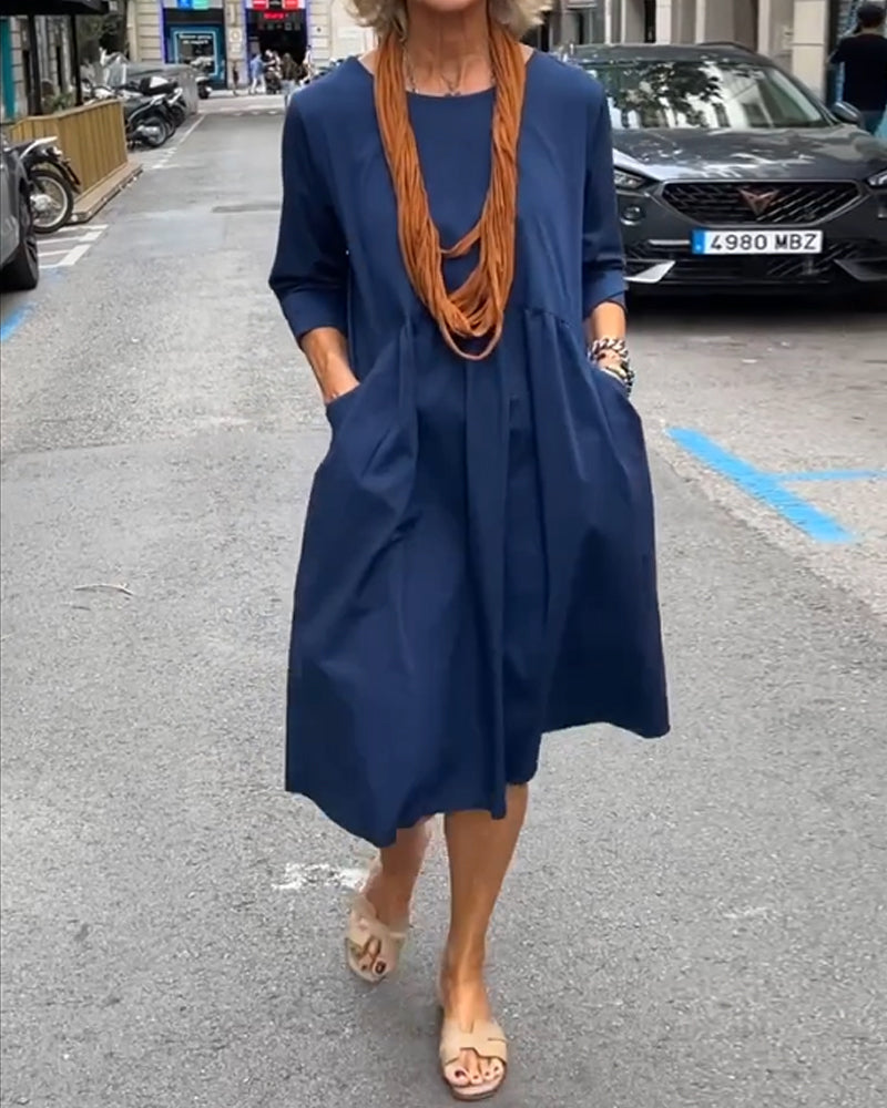Nackenkleid Mit Taschen Damen Kleid