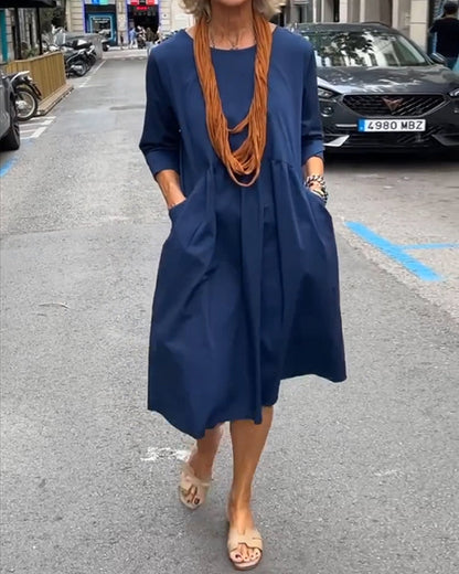 Nackenkleid Mit Taschen Damen Kleid