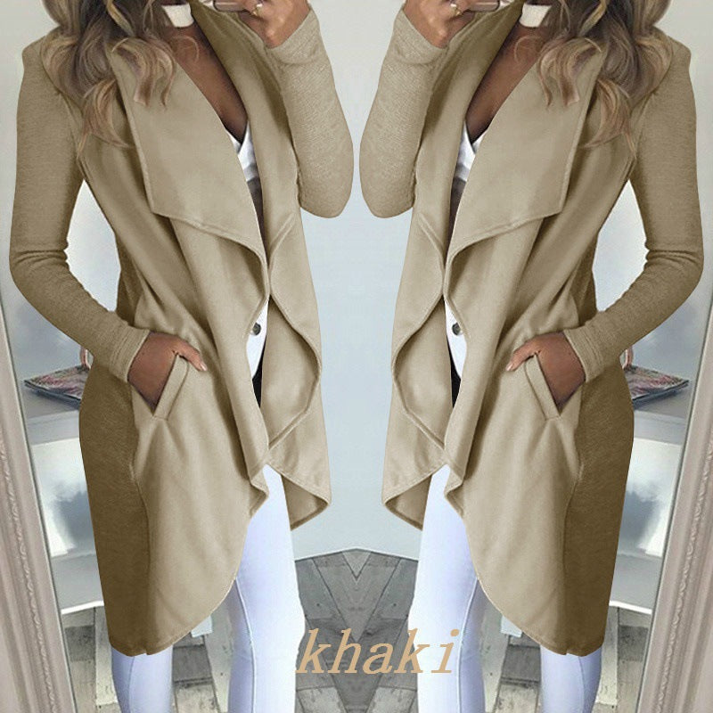 Slim Fit Windbreaker Jacke Einfarbig Lange