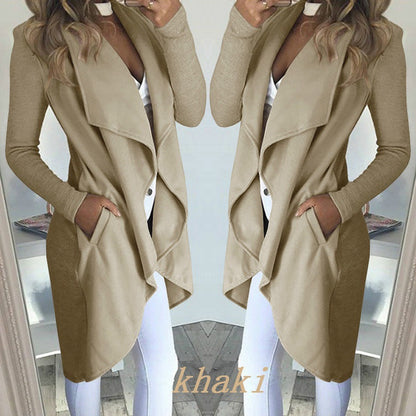 Slim Fit Windbreaker Jacke Einfarbig Lange