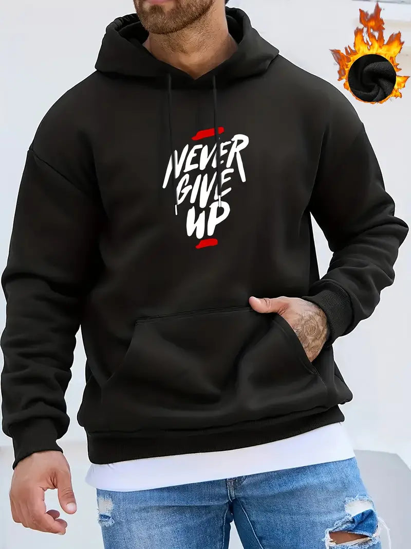 Motivations-Pullover für Männer Kapuze Grau - IdealeKleiden