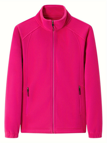 Damen Fleecejacke Warm Stehkragen Langärmlig