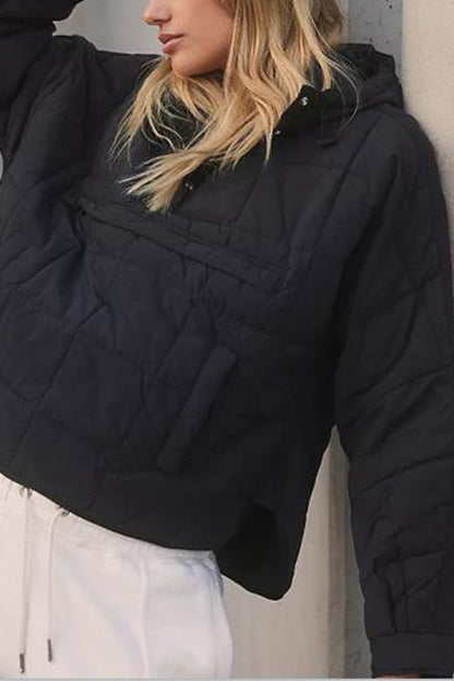 Warme Gepolsterte Jacke Kapuze Langarm