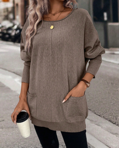 Modisches Kleid mit weitem Schnitt und Taschen