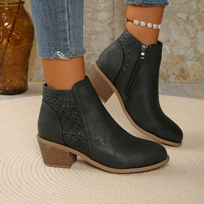 Damen Stiefeletten Bequem Mit Reißverschluss - IdealeKleiden