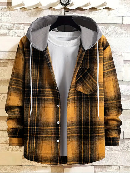 Herren Hemdjacke Kariert Modern Classic