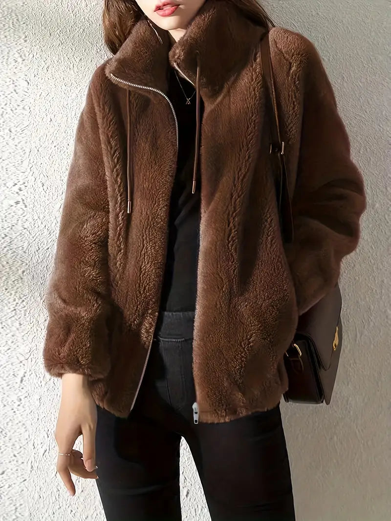 Teddy Mantel Oversized Weich Fleece Winterjacke