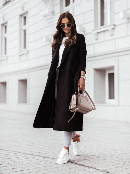 Frauen Mantel Mit Taillengürtel Elegant