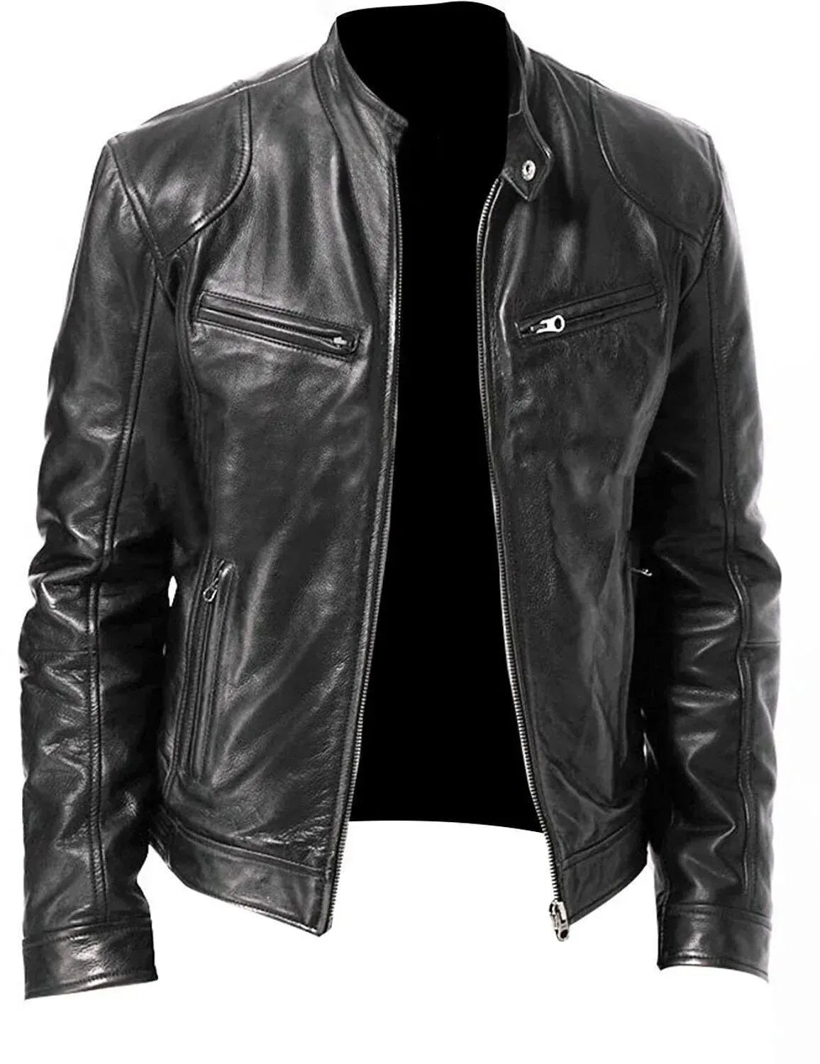 Robuste Lederjacke Herren Biker Style