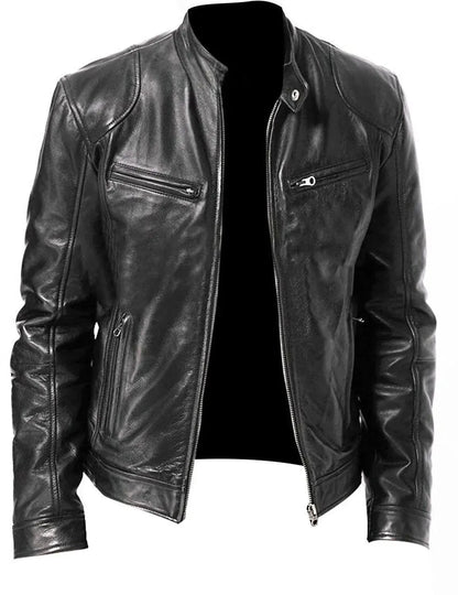 Robuste Lederjacke Herren Biker Style