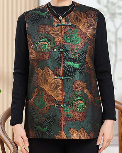 Retro-Kleid Blumenstickerei Exotisch Elegant