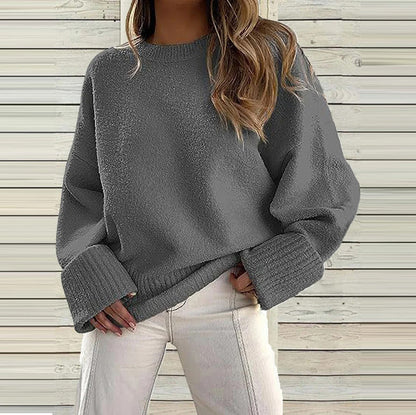 Einfacher Damen Pullover Rundhals