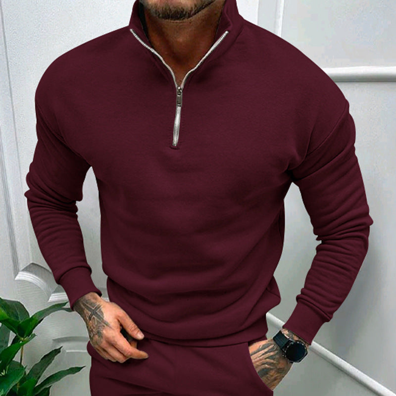 Schicke Pullover Herren Stehkragen Halbzipper
