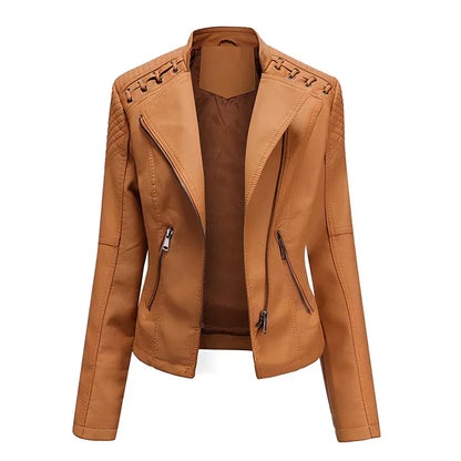 Lederjacke Damen Schwarz Reißverschluss