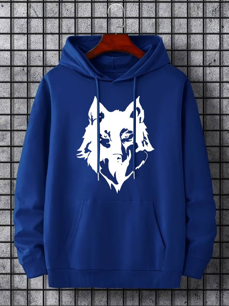 Herren Kapuzenpullover Wolf Muster Trendy