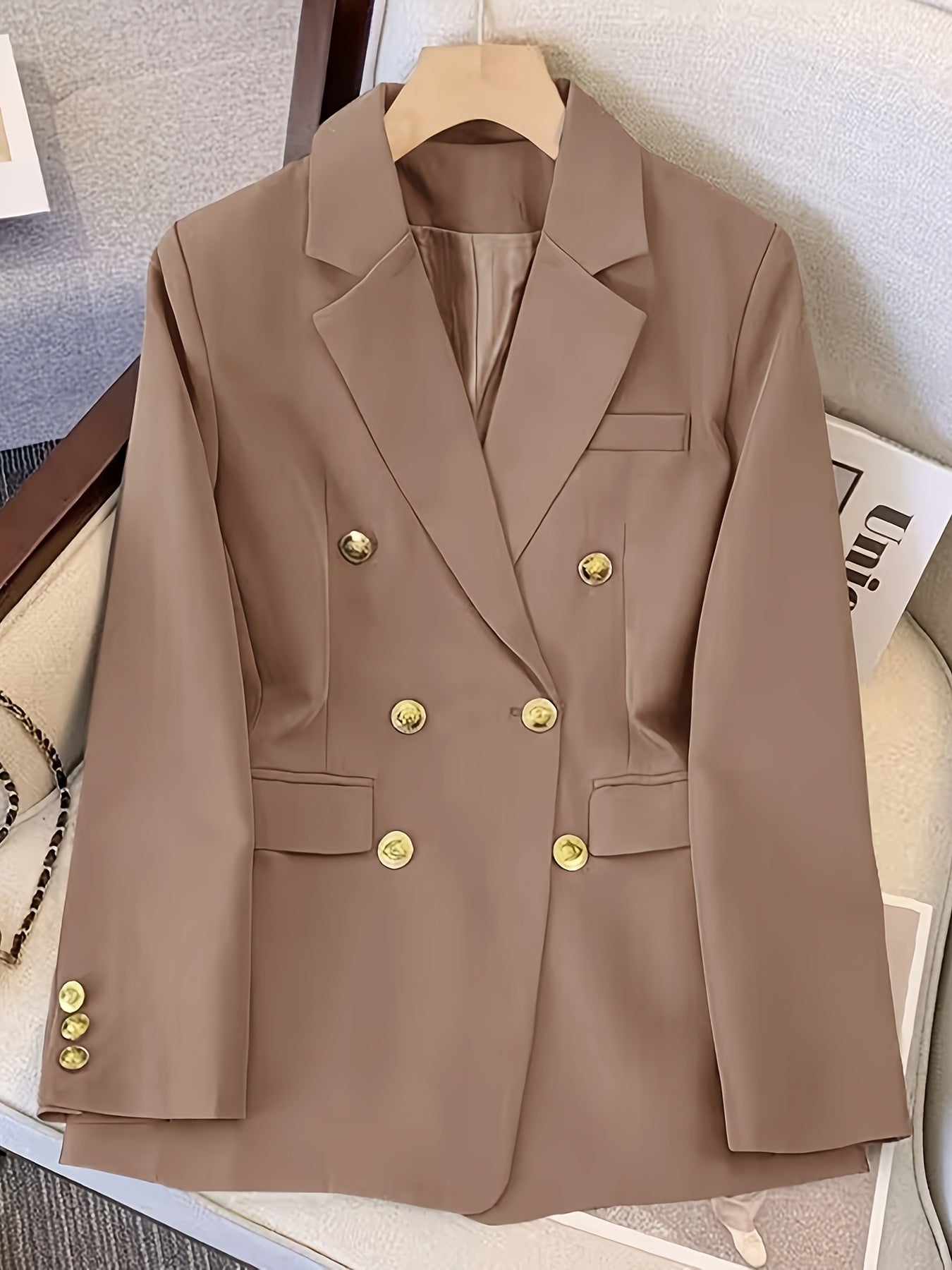 Eleganter Damenblazer Slim Fit Goldknöpfe