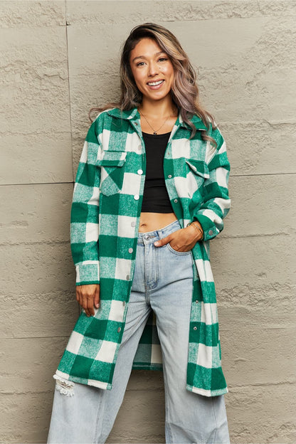 Kariertes Oversized Hemdjacke Trendy