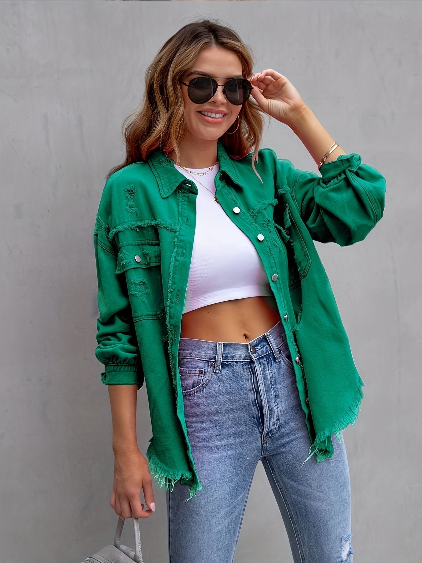 Ripped Denimjacke Oversized Style