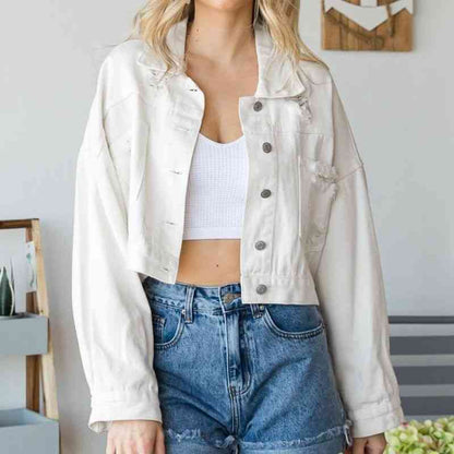 Modische Denimjacke Mit Kragen