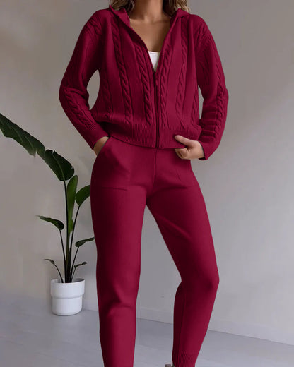 Modisches Strickjacken-Set mit Twist-Design