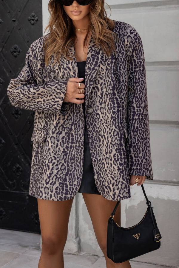Elegante Damenjacke Beige Schwarz Trend