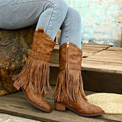 Western Stiefel Damen Vintage Look Quaste