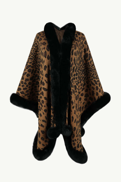 Stylisches Poncho Leoparden Muster Oversized