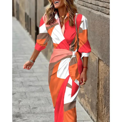 Elegantes Damenkleid Wickelstyle Midilängen