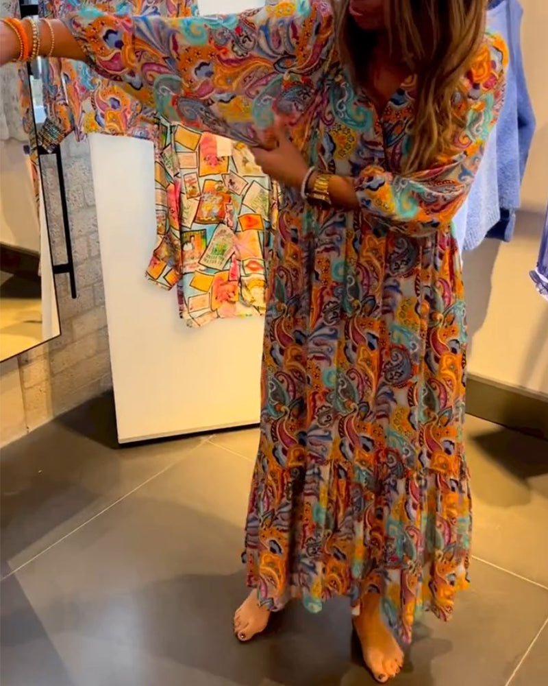 Elegantes Maxikleid V-Ausschnitt Damenschwarz
