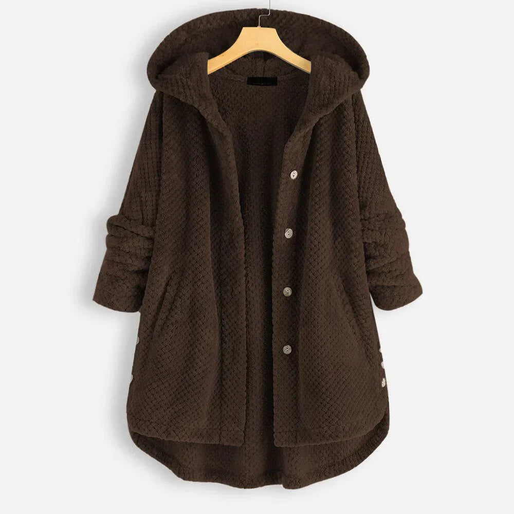 Große Damenjacke Kapuze Oversize Arabella