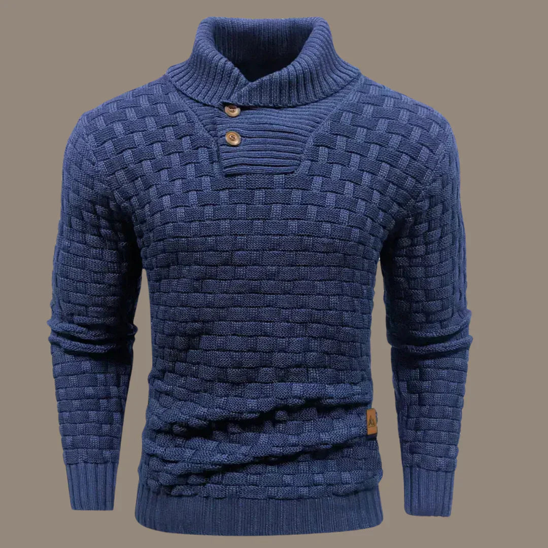 Herren Pullover Strick Modern Knopfverschluss - IdealeKleiden
