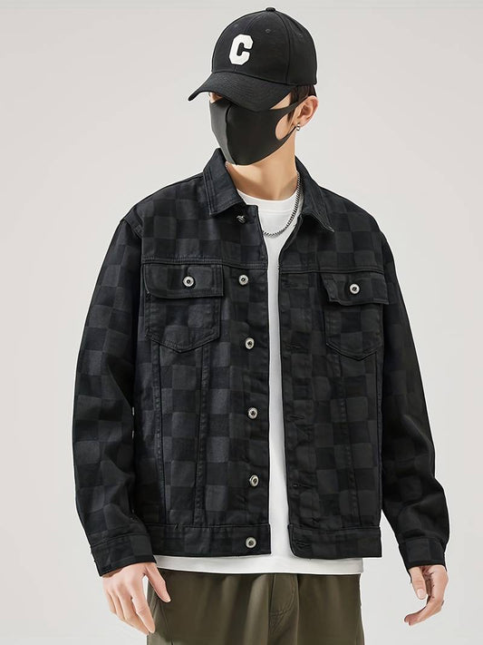 Stilvolle Herrenjacke Karomuster Modern - IdealeKleiden
