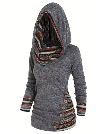 Stylisher Kapuzenpullover Bunt Contrast