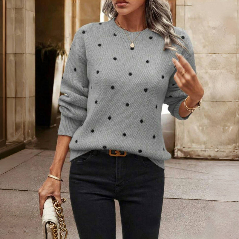Klassisches Kleid | Strickpullover mit Punkten