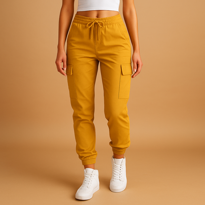 Damen Cargohose HochTaille Damen Hose Bequem
