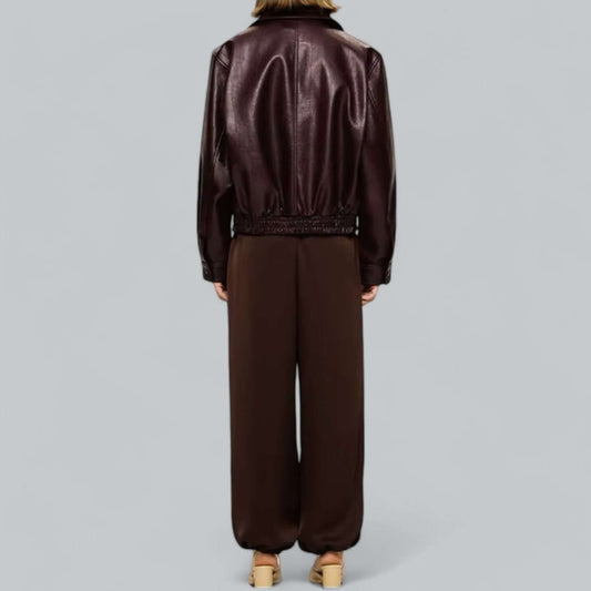 Unisex Lederjacke Vintage Style Echtleder Optik - IdealeKleiden